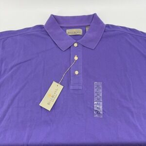 Bill Blass Menswear Purple Pique Polo Shirt XL Short Sleeve 100% Cotton NWT